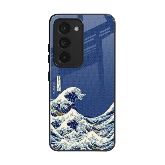 Waves back phone cover | glass case for redmi 15 5g