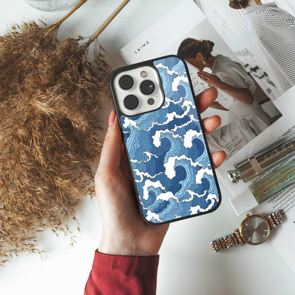 Waves Art Phone Case for Iphone 16 | Glass Case