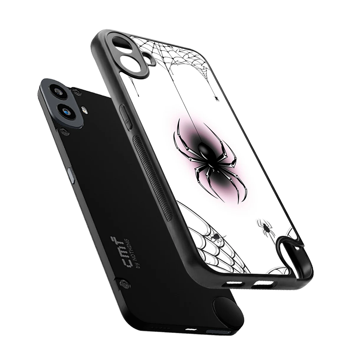 Webbed Wonder sleek cmf nothing phone 1 cover with tempered glass back and TPU edges