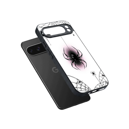Webbed Wonder sleek google pixel 10 pro xl cover with tempered glass back and TPU edges