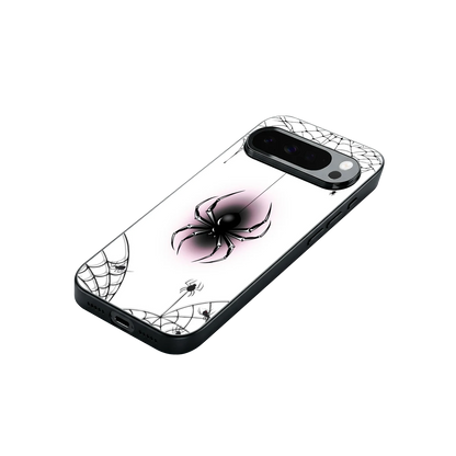 Webbed Wonder stylish phone case for google pixel 10 pro xl | glossy glass and slim fit