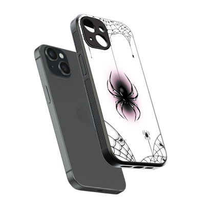 Webbed Wonder sleek iphone 13 cover with tempered glass back and TPU edges