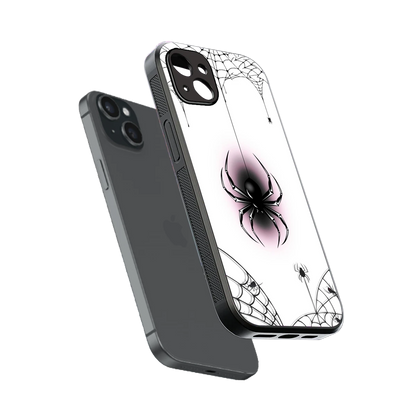 Webbed Wonder sleek iphone 14 plus cover with tempered glass back and TPU edges