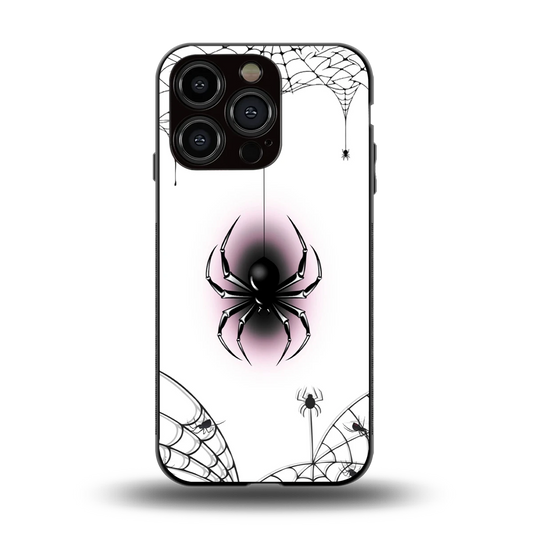 Webbed Wonder back phone cover | glass case for iphone 15 pro