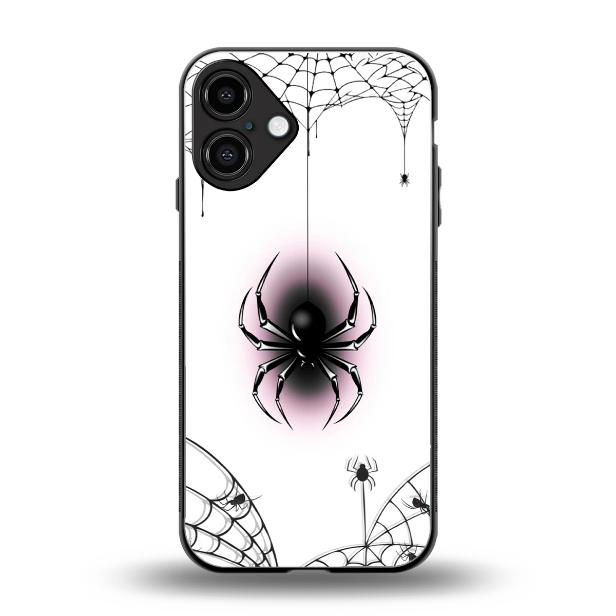 Webbed Wonder back phone cover | glass case for iphone 16 plus