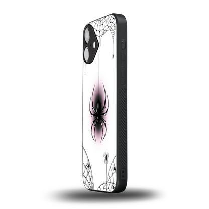 Webbed Wonder iphone 16 plus mobile cover | shockproof glass phone case