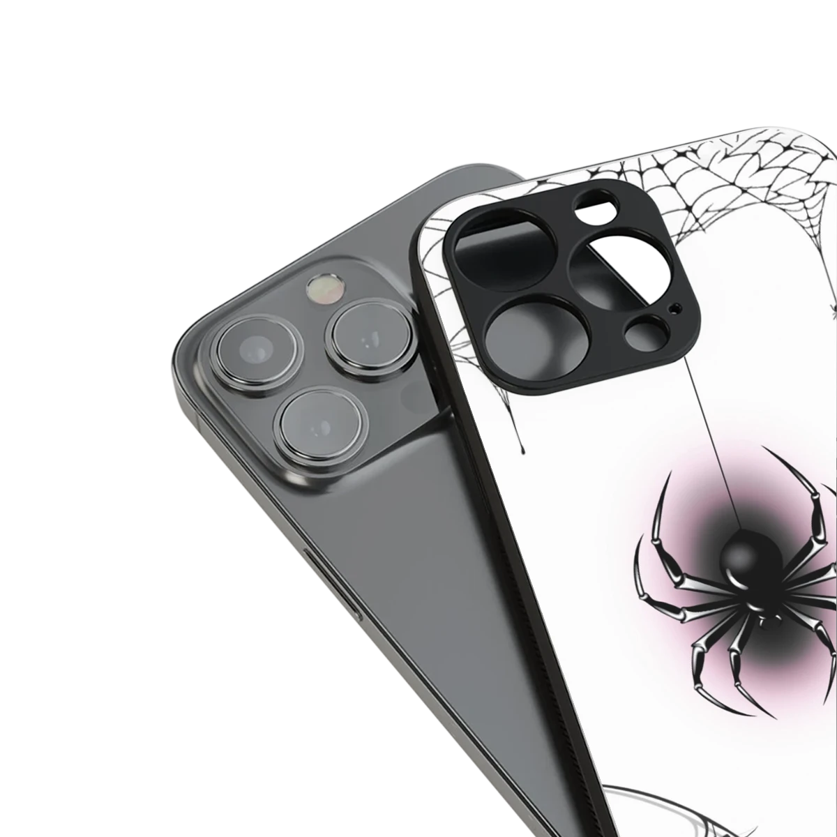 Webbed Wonder stylish phone case for iphone 16 pro max | glossy glass and slim fit