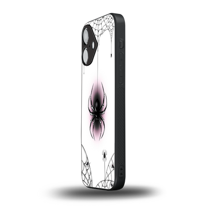 Webbed Wonder iPhone 16 mobile cover | shockproof glass phone case
