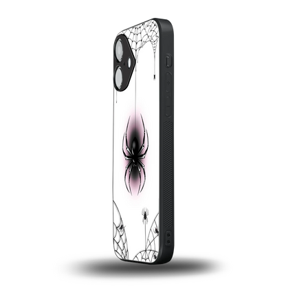 Webbed Wonder iPhone 16 mobile cover | shockproof glass phone case