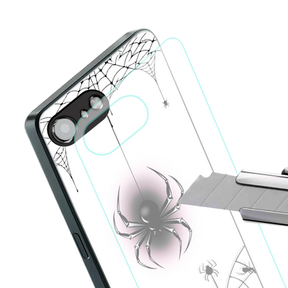 Webbed Wonder stylish phone case for iphone 16e | glossy glass and slim fit