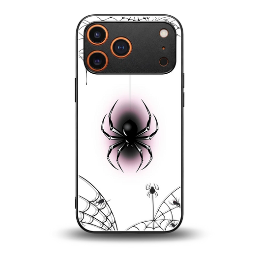 Webbed Wonder back phone cover | glass case for iphone 17 pro max