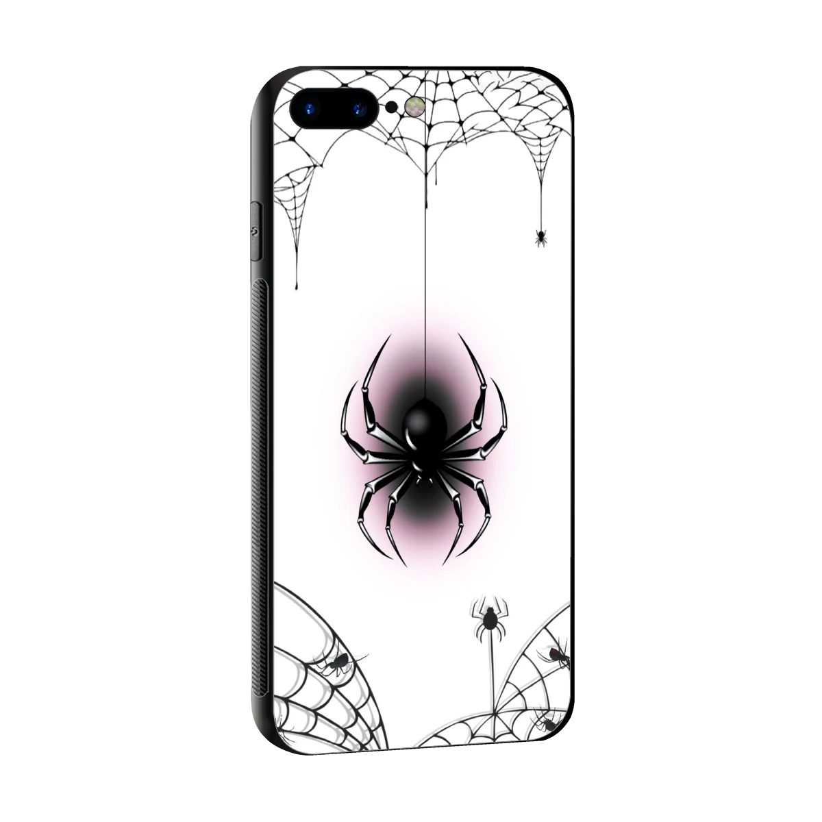 Webbed Wonder sleek iphone 8 plus cover with tempered glass back and TPU edges