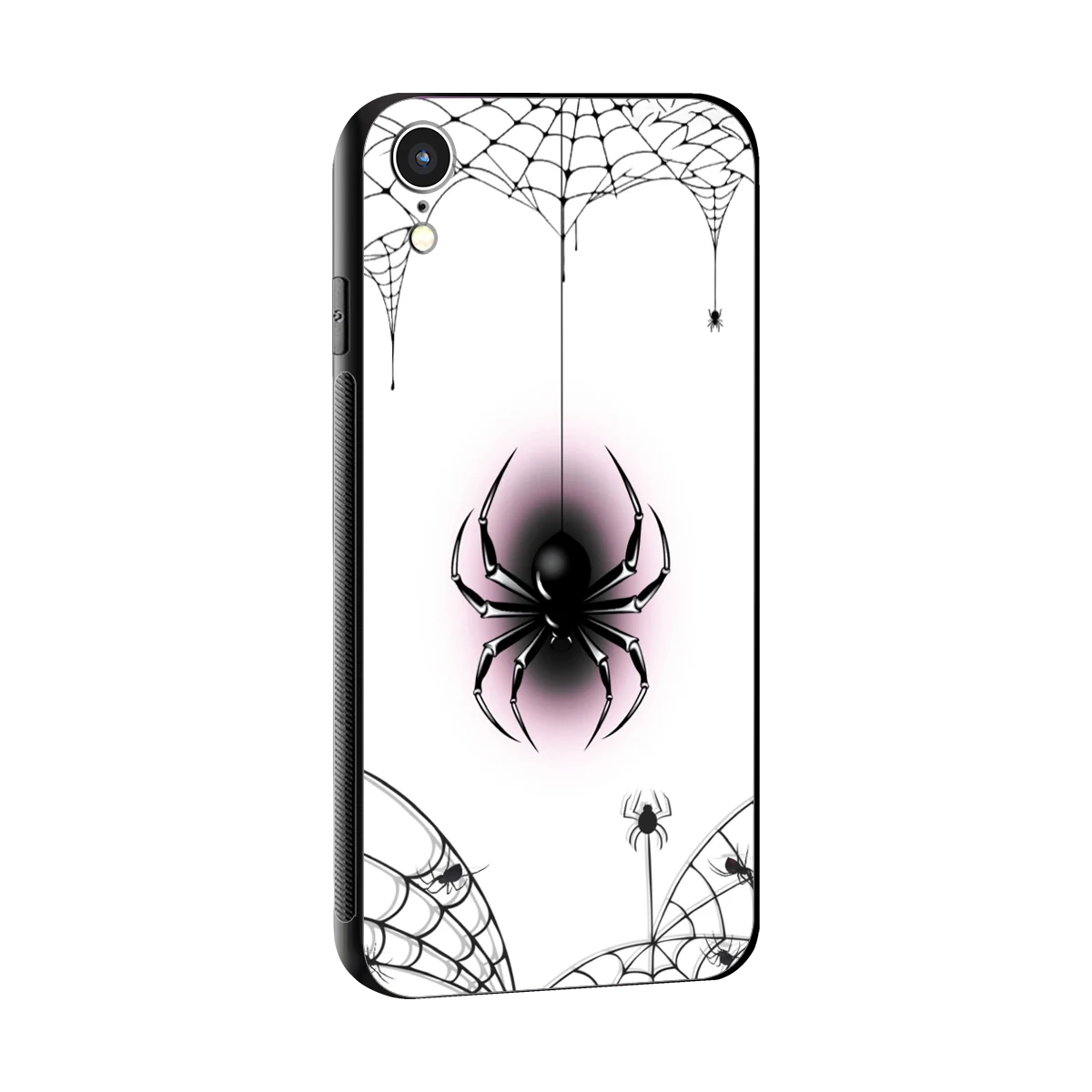 Webbed Wonder sleek iphone xr cover with tempered glass back and TPU edges