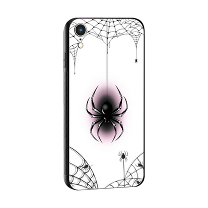 Webbed Wonder sleek iphone xr cover with tempered glass back and TPU edges