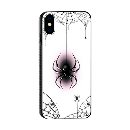 Webbed Wonder sleek iphone xs cover with tempered glass back and TPU edges