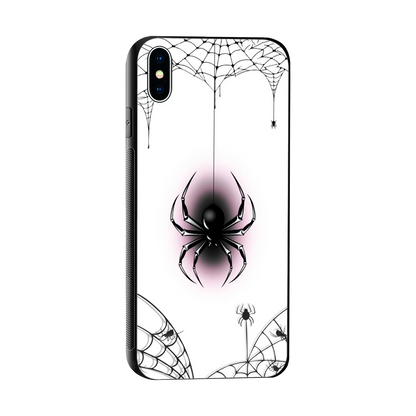 Webbed Wonder sleek iphone xs max cover with tempered glass back and TPU edges