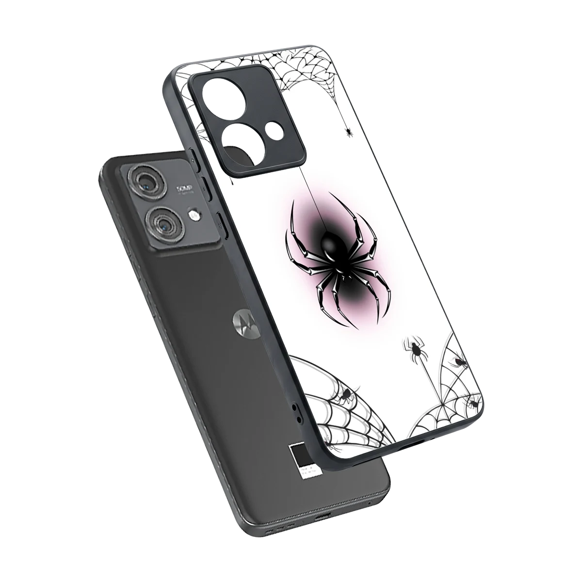 Webbed Wonder sleek motorola edge 40 neo 5g cover with tempered glass back and TPU edges