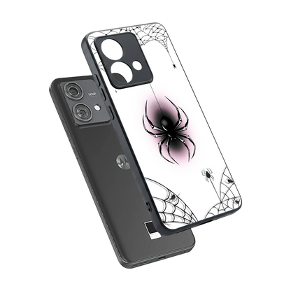 Webbed Wonder sleek motorola edge 40 neo 5g cover with tempered glass back and TPU edges