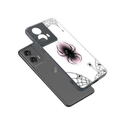 Webbed Wonder sleek motorola edge 50 fusion cover with tempered glass back and TPU edges
