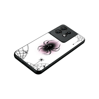 Webbed Wonder stylish phone case for motorola edge 50 pro | glossy glass and slim fit