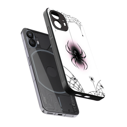 Webbed Wonder sleek nothing phone 2 cover with tempered glass back and TPU edges