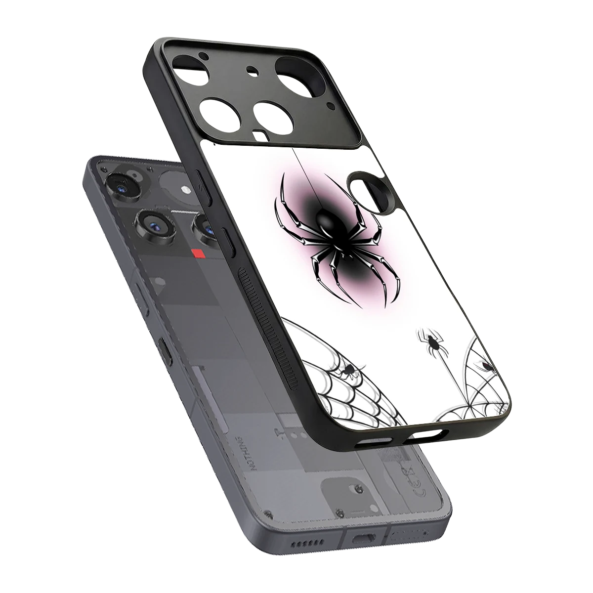 Webbed Wonder sleek nothing phone 3 cover with tempered glass back and TPU edges