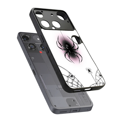 Webbed Wonder sleek nothing phone 3 cover with tempered glass back and TPU edges