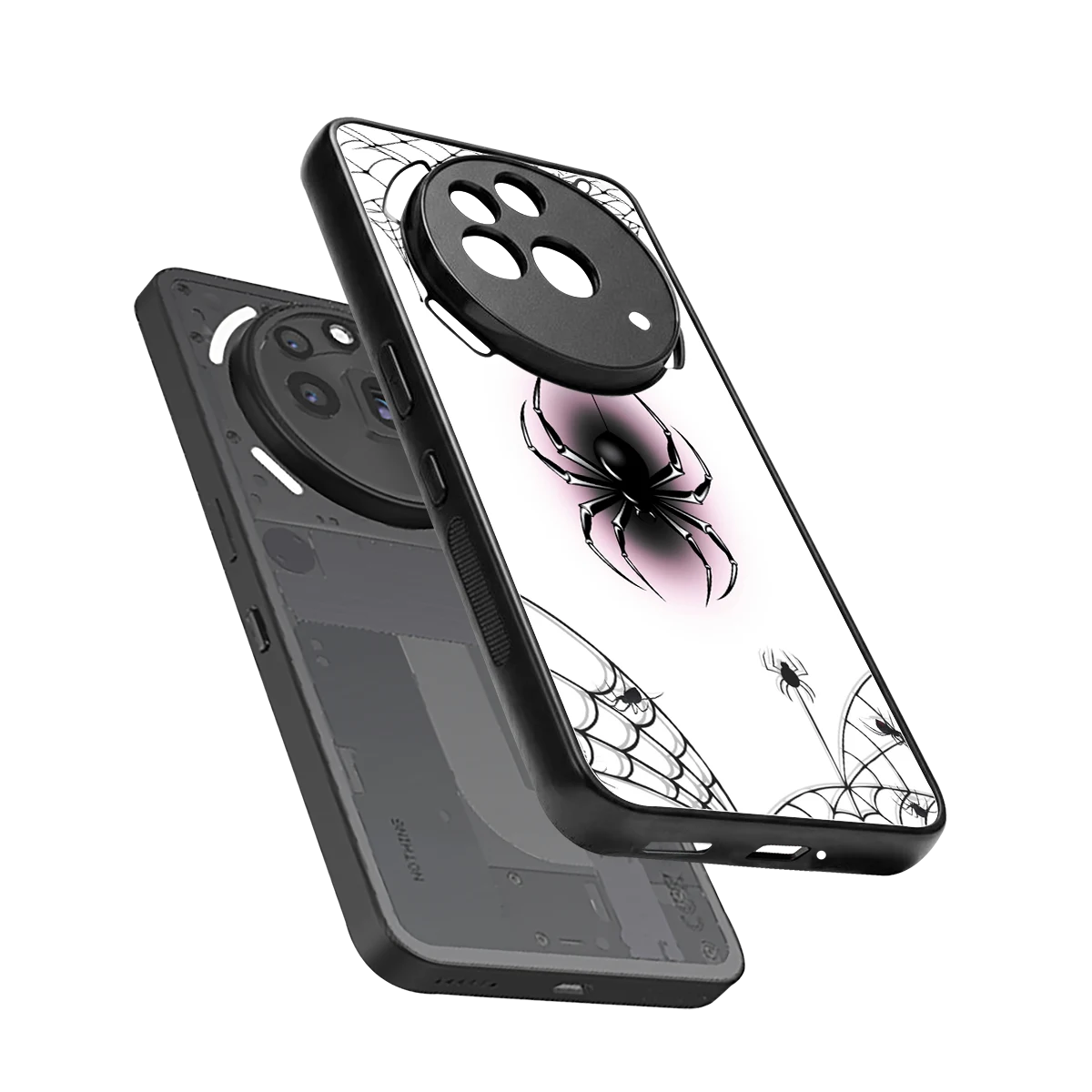 Webbed Wonder sleek nothing phone 3a pro cover with tempered glass back and TPU edges