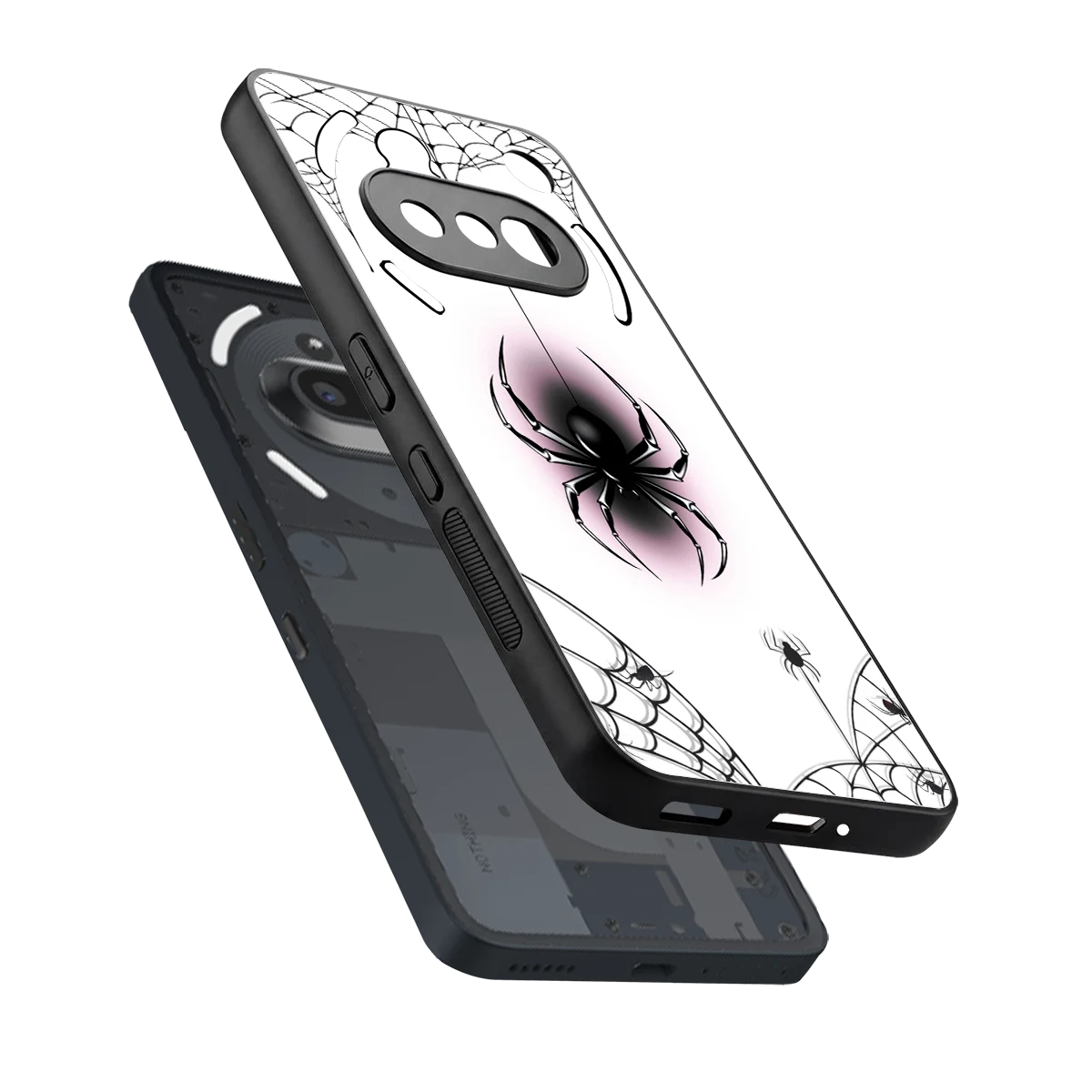 Webbed Wonder sleek nothing phone 3a cover with tempered glass back and TPU edges