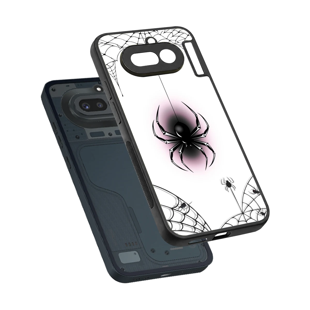 Webbed Wonder sleek nothing phone 4a cover with tempered glass back and TPU edges