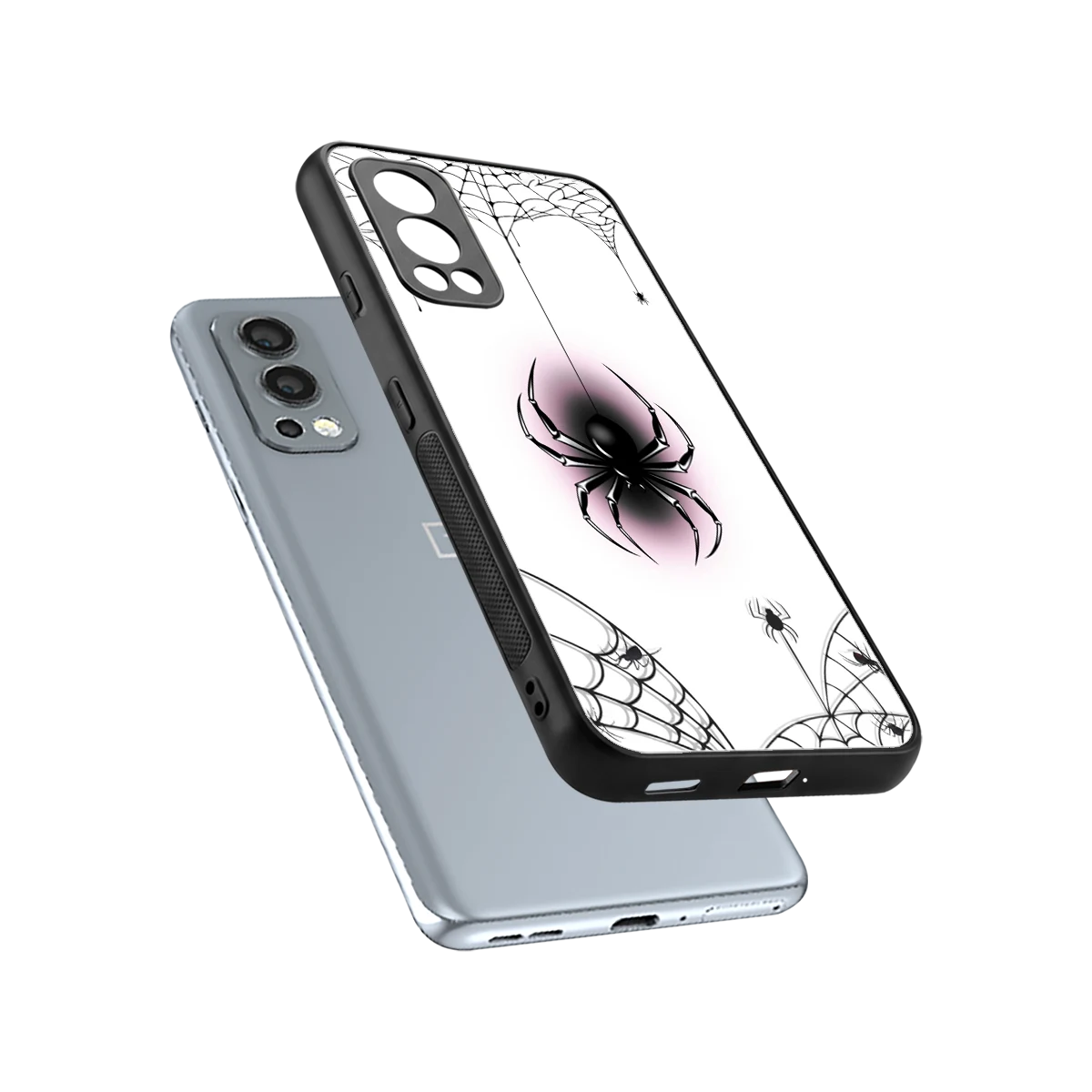 Webbed Wonder sleek oneplus nord 2 cover with tempered glass back and TPU edges