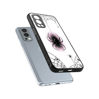 Webbed Wonder sleek oneplus nord 2 cover with tempered glass back and TPU edges