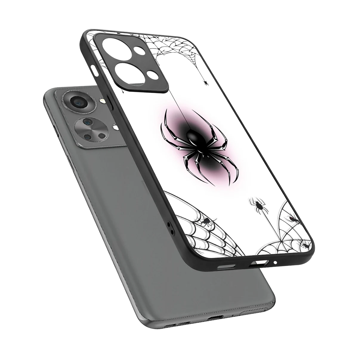 Webbed Wonder sleek oneplus nord 2t cover with tempered glass back and TPU edges