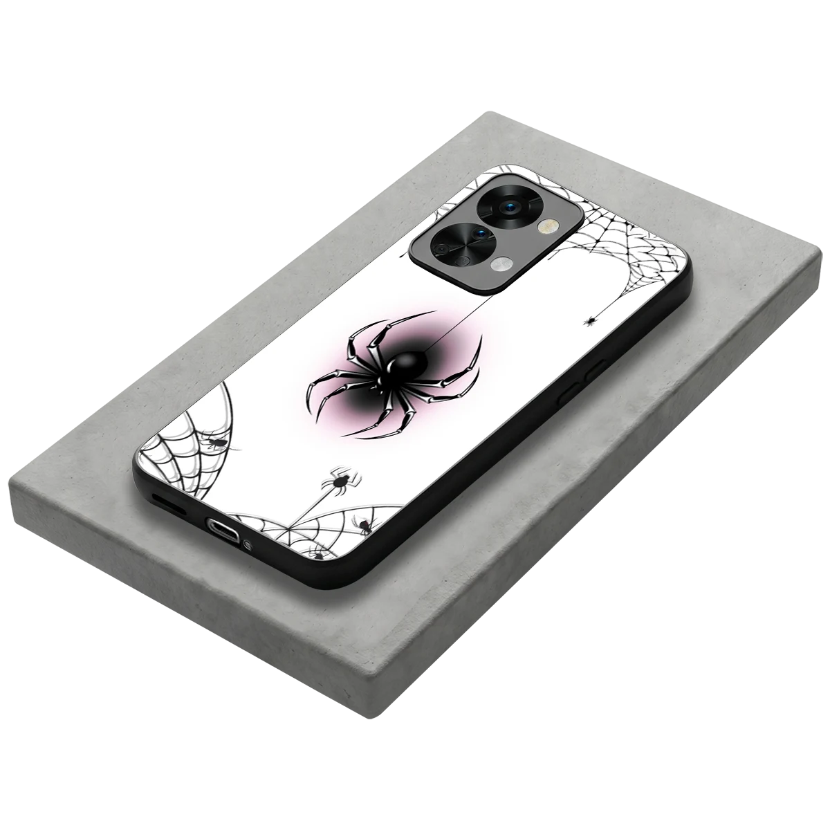 Webbed Wonder stylish phone case for oneplus nord 2t | glossy glass and slim fit