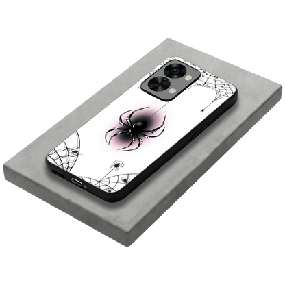 Webbed Wonder stylish phone case for oneplus nord 2t | glossy glass and slim fit