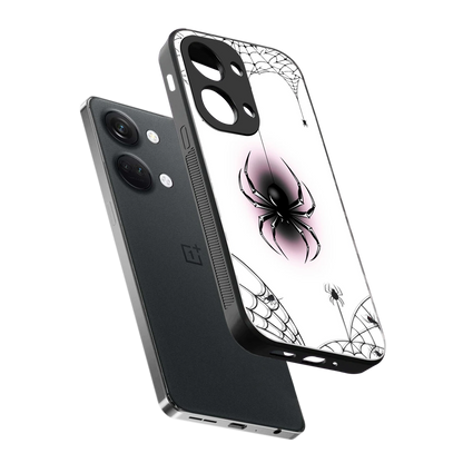 Webbed Wonder sleek oneplus nord 3 cover with tempered glass back and TPU edges