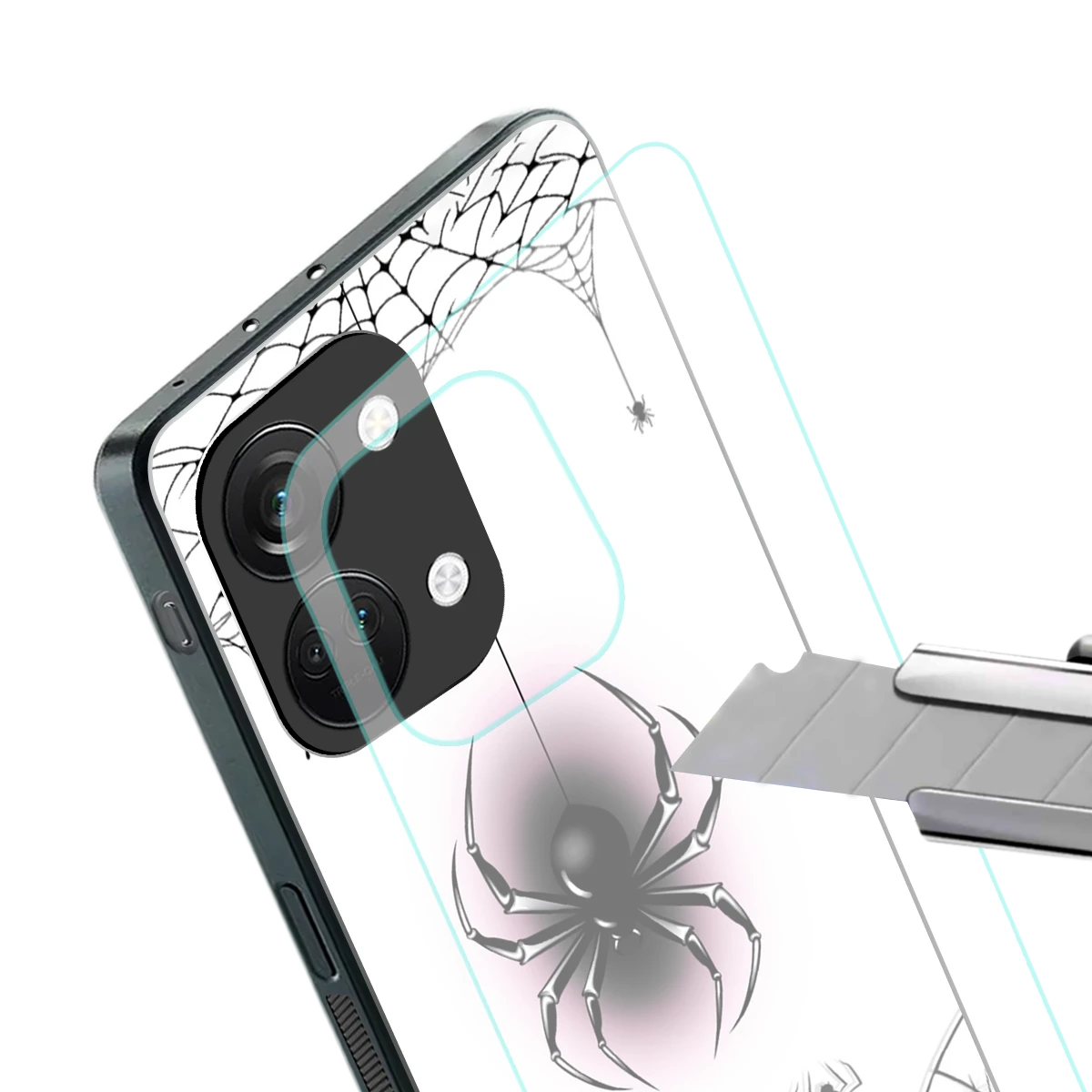 Webbed Wonder stylish phone case for oneplus nord 3 | glossy glass and slim fit