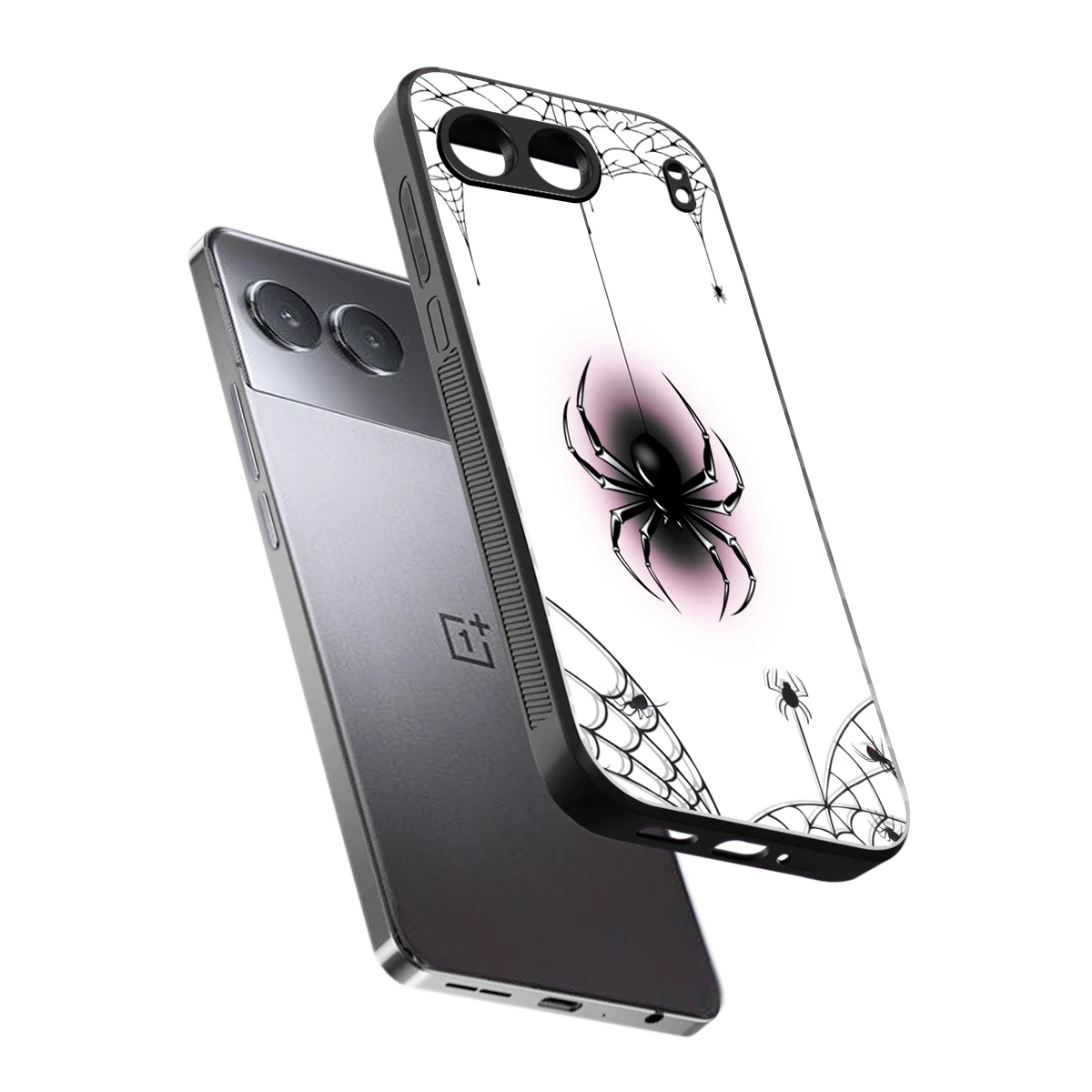 Webbed Wonder sleek oneplus nord 4 cover with tempered glass back and TPU edges