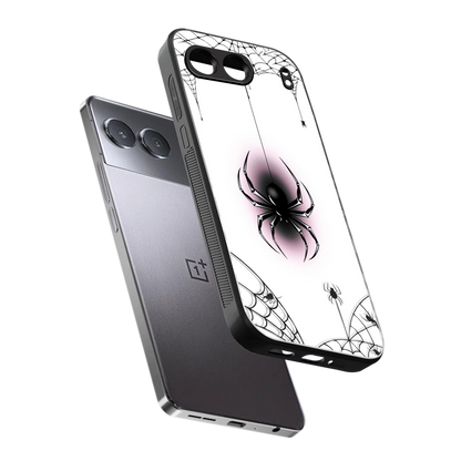 Webbed Wonder sleek oneplus nord 4 cover with tempered glass back and TPU edges