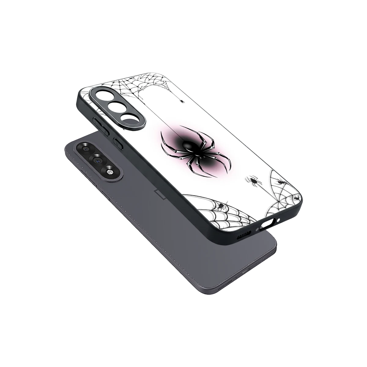 Webbed Wonder sleek oneplus nord 5 cover with tempered glass back and TPU edges
