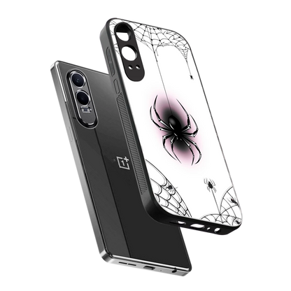 Webbed Wonder sleek oneplus nord ce 4 lite cover with tempered glass back and TPU edges