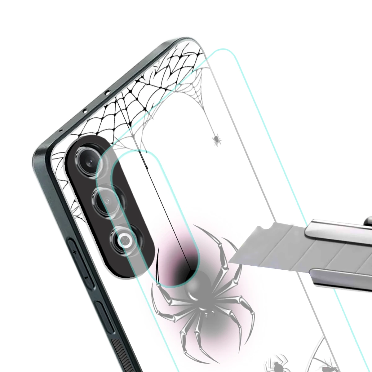 Webbed Wonder stylish phone case for oneplus nord ce 4 | glossy glass and slim fit