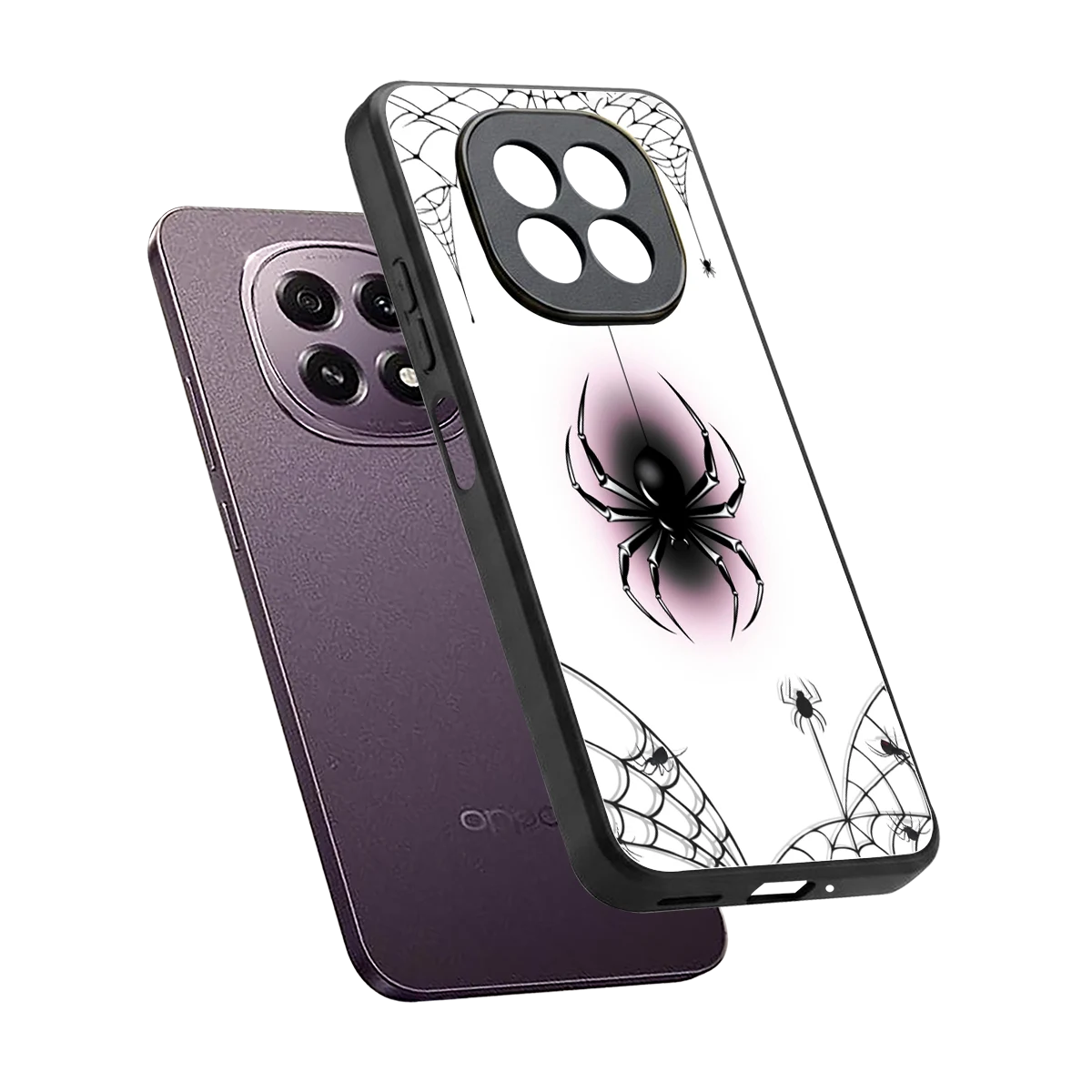 Webbed Wonder sleek oppo f29 5g cover with tempered glass back and TPU edges