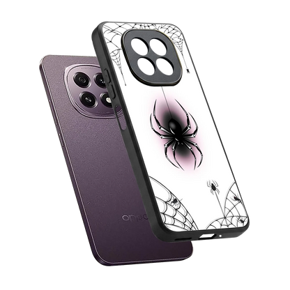 Webbed Wonder sleek oppo f29 5g cover with tempered glass back and TPU edges