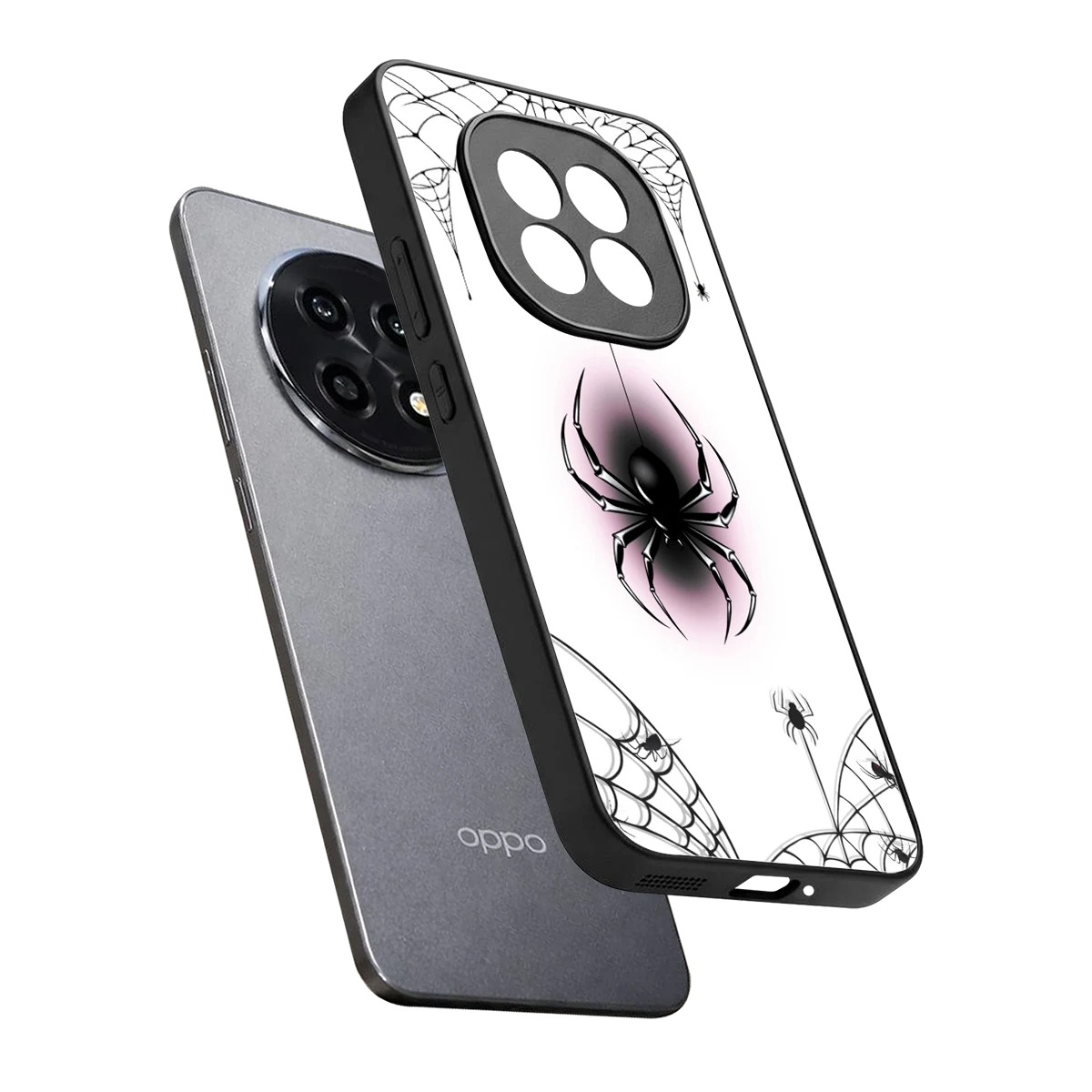 Webbed Wonder sleek oppo f29 pro 5g cover with tempered glass back and TPU edges