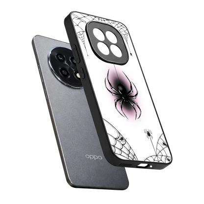 Webbed Wonder sleek oppo f29 pro 5g cover with tempered glass back and TPU edges