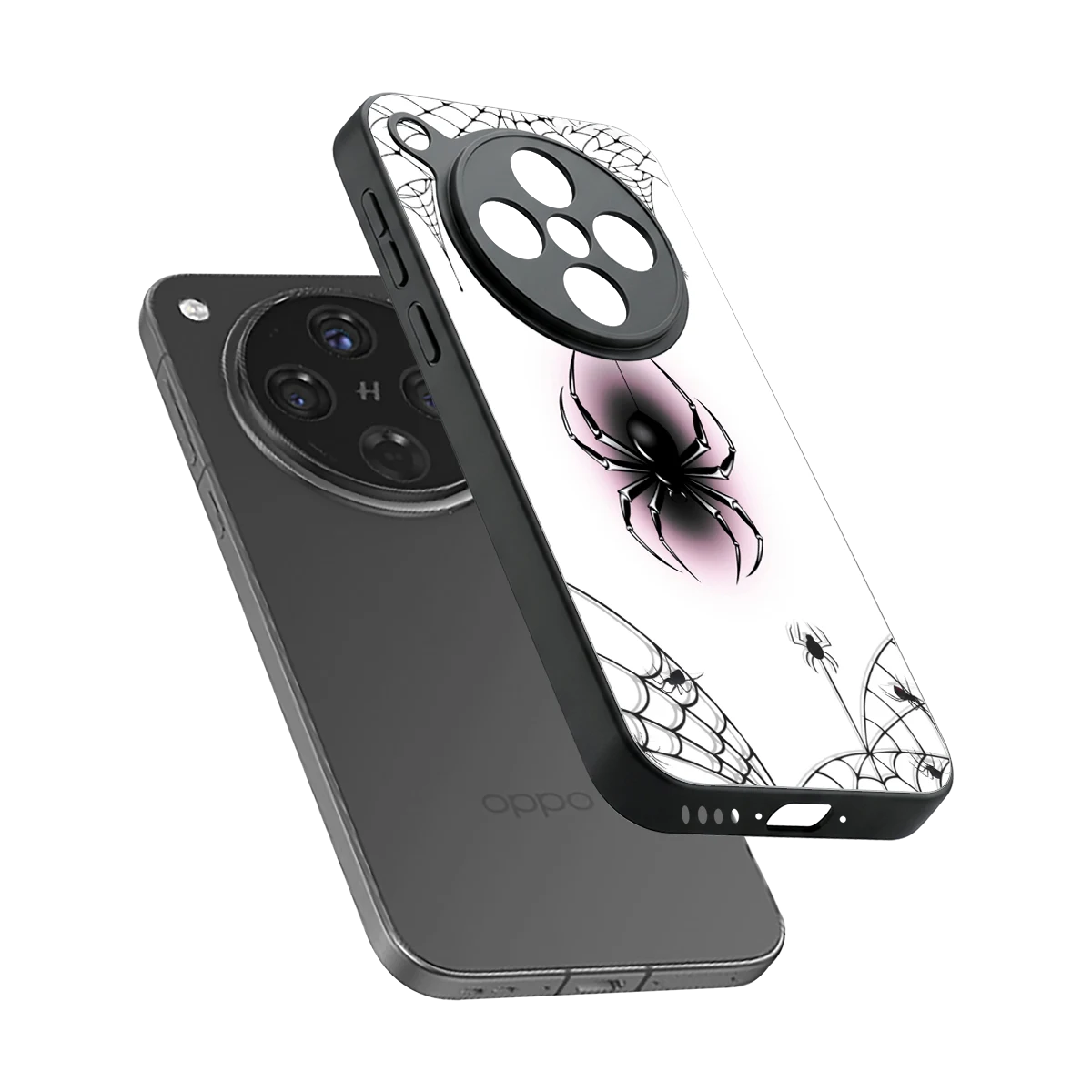 Webbed Wonder sleek oppo find x8 cover with tempered glass back and TPU edges