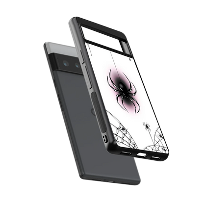 Webbed Wonder sleek google pixel 6 pro cover with tempered glass back and TPU edges