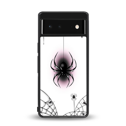 Webbed Wonder back phone cover | glass case for google pixel 6a