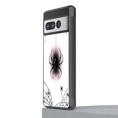 Webbed Wonder stylish phone case for google pixel 7 pro | glossy glass and slim fit